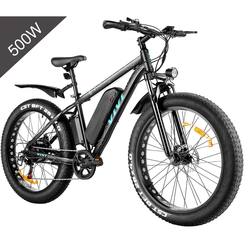Vivi 500W 26" Electric Mountain Bicycle,4" Fat Tire Electric Bike with