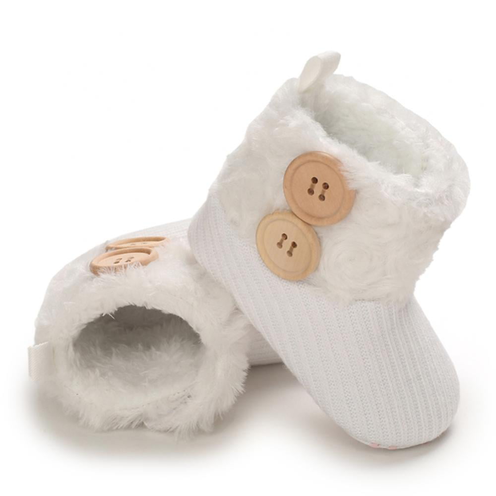 Unisex Baby Wool Booties Winter Warm Boys Girls Soft Sole Anti-Slip Shoes