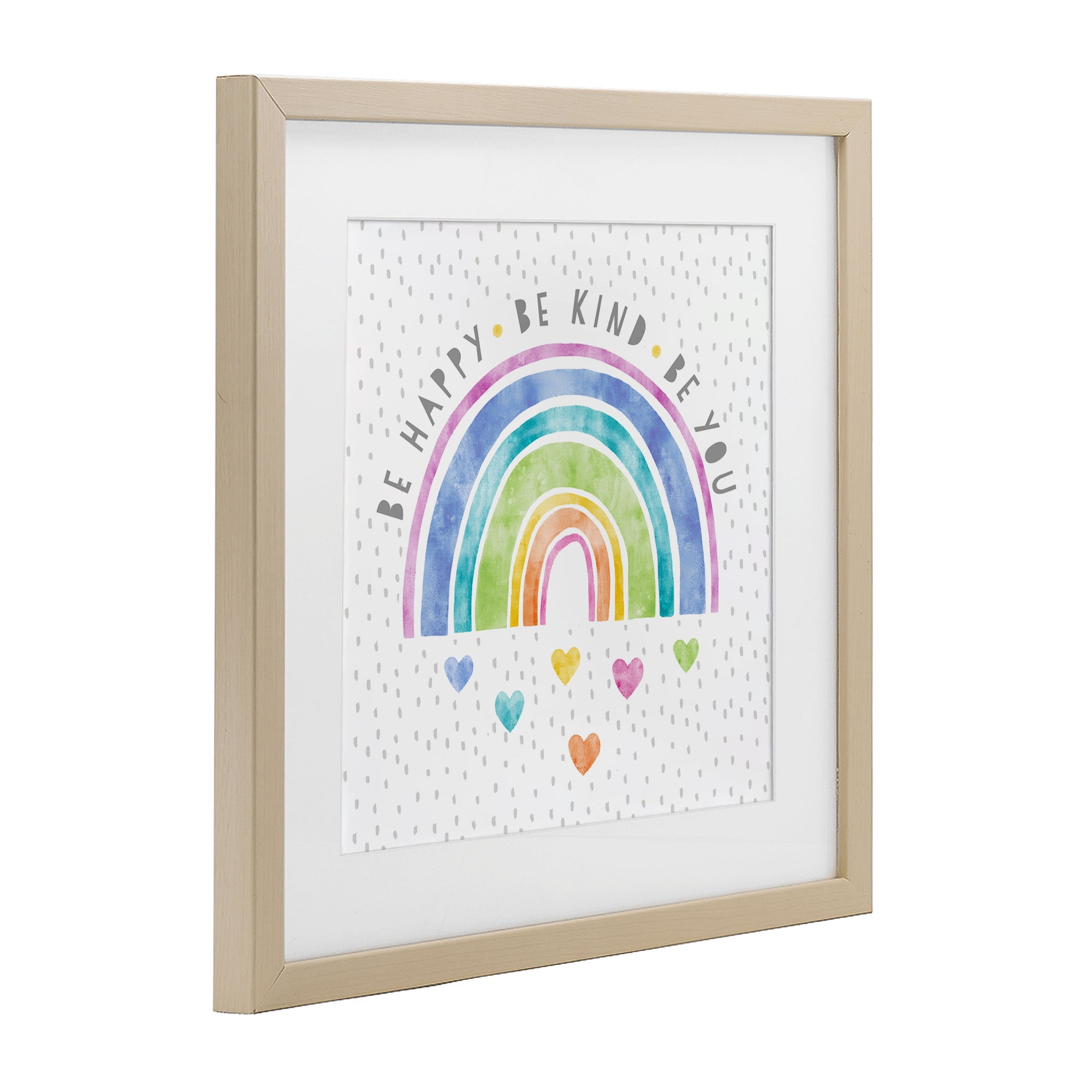 Stupell Industries Be You Hearts & Rainbow Birch Framed Print Under Glass, design by Suzanne Nicoll