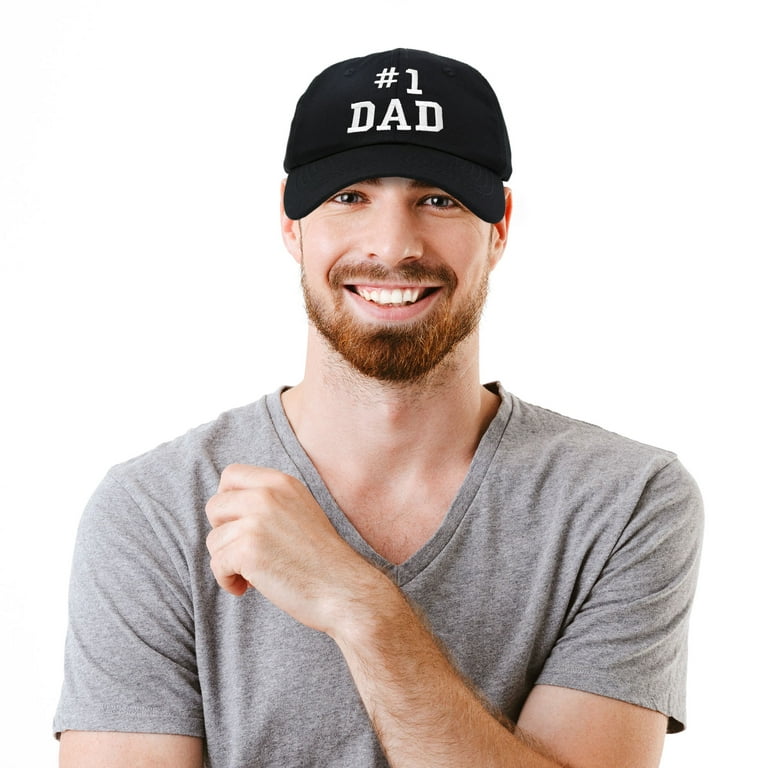 DALIX #1 Dad Hat Number One Fathers Day Gift Embroidered Baseball Cap in  Black