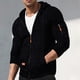 thumbnail image 1 of Ceisia Men's Slim Hooded Full-Zip Color-Accent Heathered Polyester Hooded Jacket Gift, 1 of 6