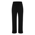 thumbnail image 4 of Hpapadks Casual Pants for Women High Waisted Straight Leg Solid Slacks with Pockets Slacks for Women Black L, 4 of 5