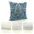 thumbnail image 4 of Ethnic Floral Throw Pillow Covers Pillow Covers Teal Grey Cushion Covers Flowers Cushion Cases, 4 of 5