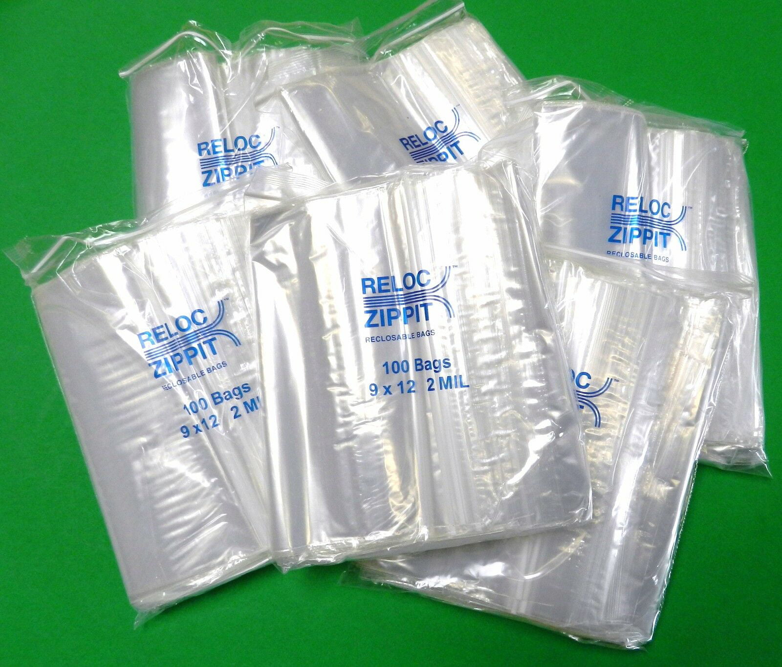 100 9x12 Reclosable Resealable Clear ZipLock Plastic Cello Bags 2Mil 9"x12" inch 