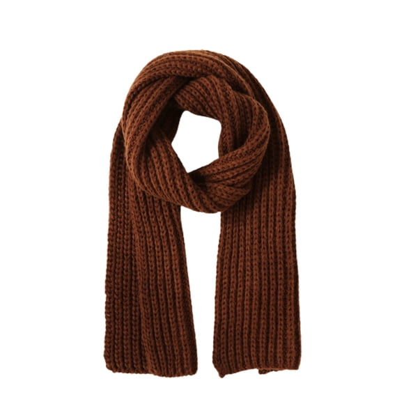 Opolski Women Scarf Sweet Keep Warm Solid Color Comfortable Skin-friendly Knitted Medium Long Scarf for Office
