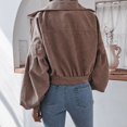 thumbnail image 2 of SWSMCLT Women's Long Sleeve Jacket Winter Coat Spring Thick Top Snow Crop Vintage Corduroy Soft Fall Button Khaki Medium, 2 of 5