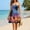 Dark Blue, variant on Hawaiian Print Dress, Strapless Sundress with Smocked Bust and Flared Skirt for Women for Beach Vacation Summer Blue L