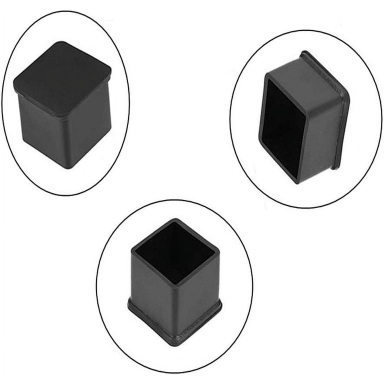 ONLYTU 12PCS Square Rubber Chair Leg Tips Table Foot Caps Anti