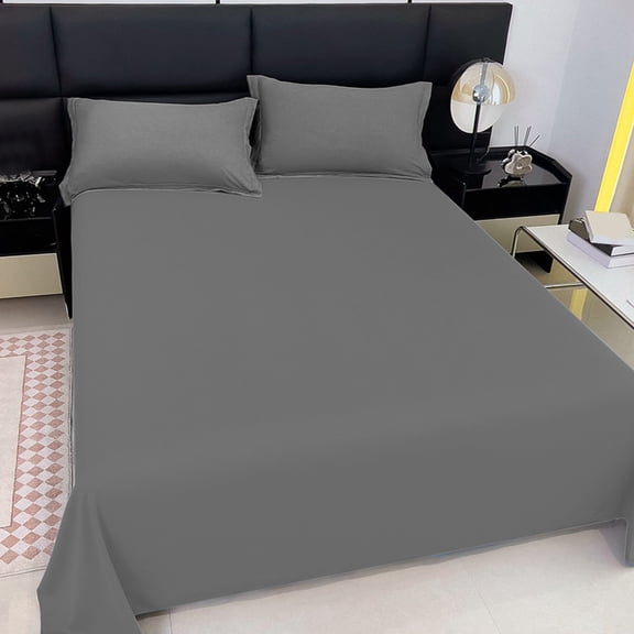 YIMWNYI 3-Piece Solid Color Bed Sheet Set, Washable Pillowcases, Soft Polyester Bedding, Easy Maintenance Bed Cover, Comfortable Sleep Experience, Modern Home Decor