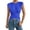 Blue, variant on Casual Twist Front Ruched Tank Tops for Women Round Neck Cap Sleeve Cross Wrap Slim Fit Stretchy Cropped Summer Daily Shirts S