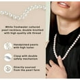 thumbnail image 3 of The Pearl Source Real Pearl Necklace for Women 8.0-9.0mm with AAA+ Quality Round White Freshwater Genuine Cultured Pearls | 24-inch Pearl Strand with 14K Gold Plated Sterling Silver Clasp, 3 of 6