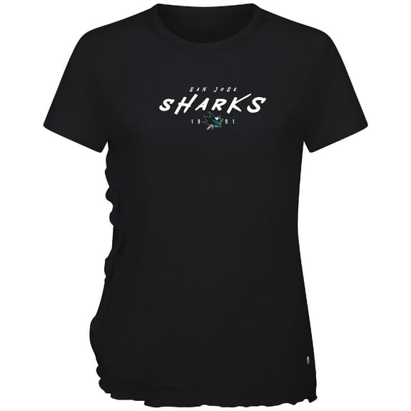 Women's Levelwear  Black San Jose Sharks  Airflow Scratched T-Shirt
