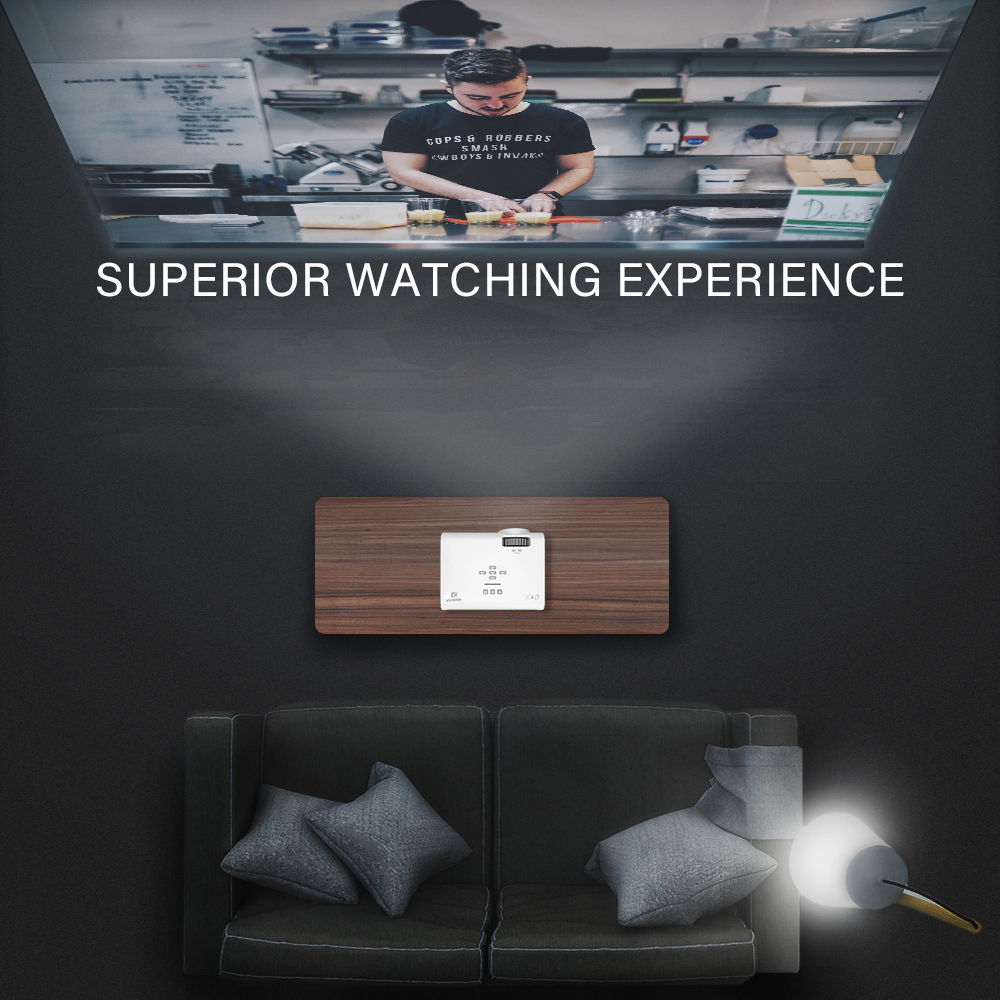 Vivimage C460 Mini Movie Projector, HD Video Projector 1080p Supported, Portable Home LCD Projector