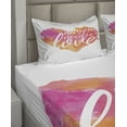 thumbnail image 6 of Ambesonne Saying Fitted & Top Sheet Set with Shams, Watercolor Splash, Red Fuchsia, 6 of 8