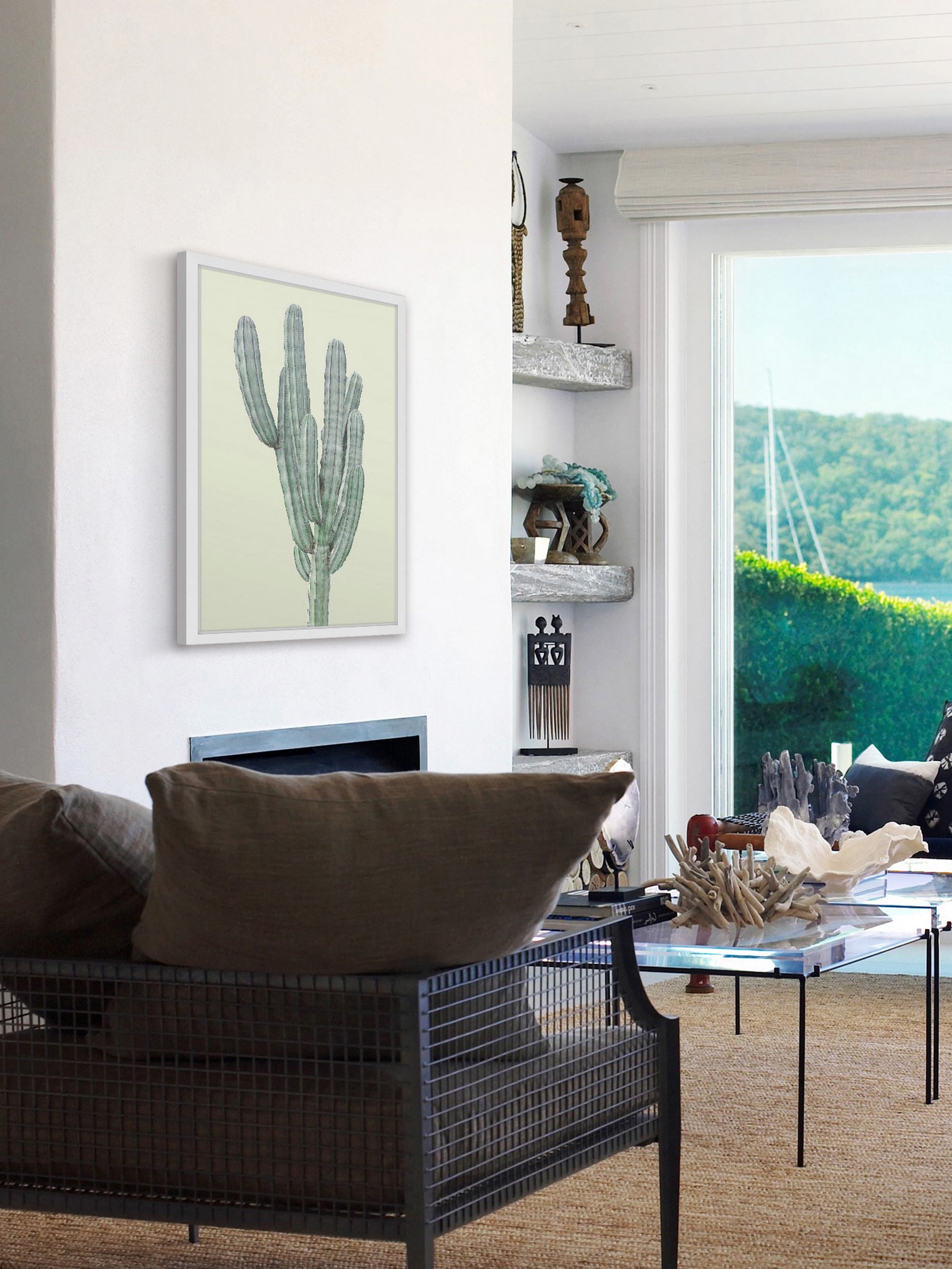 Lone Cactus Framed Painting Art Print