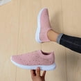 thumbnail image 2 of AngryMonkey Women's Rhinestones Mesh Sport Slip-on Shoes,anti slip Good Arch Breathable Lightweight Casual Sock Sneaker Nurse Shoes, 2 of 15