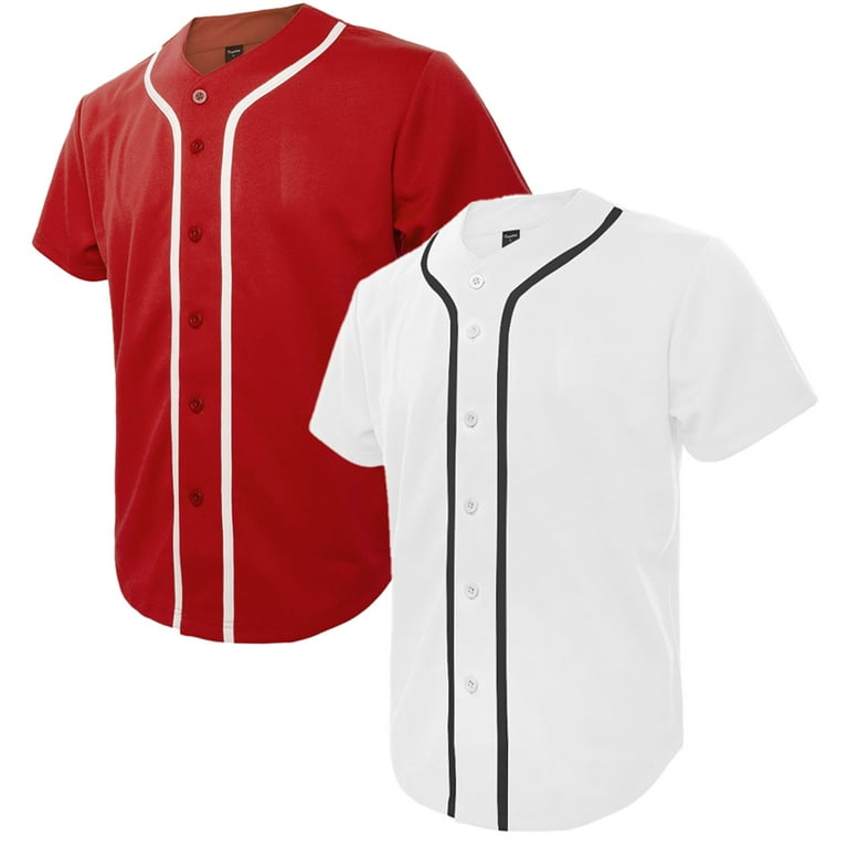 Red and white baseball hot sale jersey