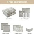 thumbnail image 3 of Nanshing Dilma 9 Piece Traditional Scroll Comforter Set, Smoke Grey, California King, 3 of 14