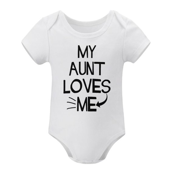 My Aunt Loves Me – Cute Baby Outfit from Aunt – Funny Infant One-Piece Bodysuit for Nephew Or Niece White-style-1 3months