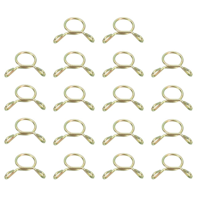 Uxcell Fuel Line Hose Clips, 18Pack 8mm Zinc Plated 65Mn Steel Tubing Spring Clamps