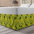 thumbnail image 1 of Lemons Bed Skirt, Simplistic Vibrant Colors Vitamin C Colorful Graphic, Elastic Bedskirt Dust Ruffle Wrap Around for Bedding Decor, 4 Sizes, Olive Green Yellow, by Ambesonne, 1 of 2
