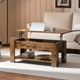 thumbnail image 2 of Renwick Modern 39" Wood Lift Top Coffee Table with Shelf for Livingroom, Rustic Brown, 2 of 10