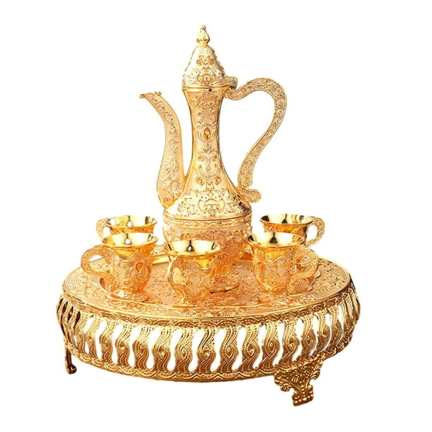 Turkish Coffee Pot Set Luxury with Cups and Tray Tea Serving Set Tea
