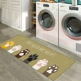 thumbnail image 2 of Kitchen Mat 2 Pieces Non Slip PVC Leather Colorful Cute Paws Dog Paws Cat Paws You Need My Help Yellow Pink Cushioned Kitchen Rug Runner Anti Fatigue Waterproof Sauce Oil Proof, 2 of 7
