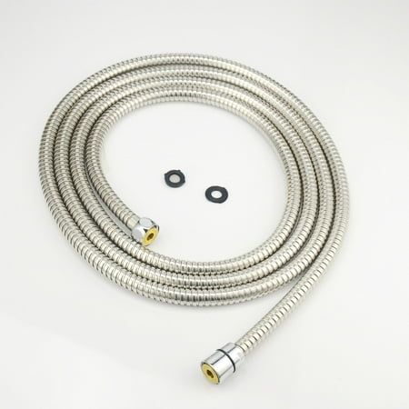 - Purelux Universal connection 79 Inch Double lock Stainless Steel Replacement Shower Hose with Brass Fittings, Chrome Finish