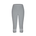 thumbnail image 6 of Capri Leggings for Women Spring Summer Lightweight Elastic High Waist Slim Fit Hollow out Hem Workout Yoga Pants Capris, 6 of 7