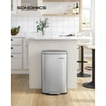 thumbnail image 3 of 13.2 Gallon Kitchen Trash, Garbage Can, Pedal Rubbish Bin, Stainless Steel, Silver, 3 of 9