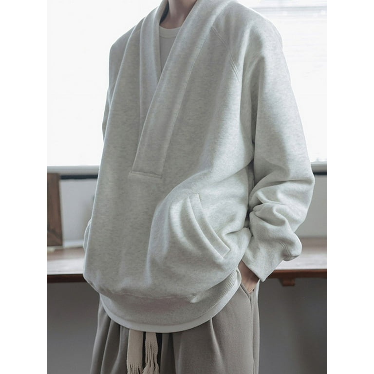 AnQingLueLv Old Money Sweatshirts Men Oversize Pullovers