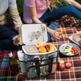 thumbnail image 5 of FORMRS Insulated Cooler Bag 24 Cans Capacity Soft Leakproof Lunch Box with Side Pockets, White Floral Garden, 5 of 7