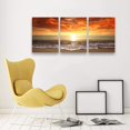thumbnail image 3 of S0168 3 pieces Canvas Prints Wall Art Sunset Ocean Beach Pictures Photo Paintings forLiving Room Bedroom Home Decorations d Seascape Waves Landscape Giclee Artwork 24x32inch x3pcs, 3 of 7