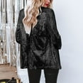 thumbnail image 6 of Womens Coat plus Size 4x Women Sequins Blazer Sequin Jacket Casual Long Sleeve Glitter Party Shiny Lapel Coat Rave Outerwear, 6 of 9