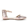 thumbnail image 2 of Dream Pairs Flapointed Women's Casual Ankle Strap Flats Shoes Pointed Plain Ballet Comfort Soft Slip On Flats Shoes Flapointed-Ankle Champagne Size 12, 2 of 4