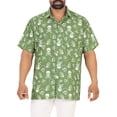 thumbnail image 6 of LA LEELA Men's Hawaiian Short Sleeve Beach Caribbean Cruise Shirt Fashion Halloween Costumes Button Up Shirts for Men XL Allover Bones Skull Green, 6 of 6
