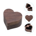 thumbnail image 3 of Caja de anillos de madera, caja de anillos en forma de corazón con 2 ranuras, negra, 3 of 7