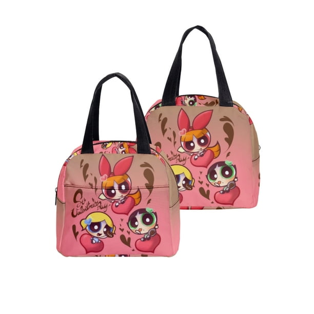 Powerpuff Girls Print Cartoon Lunch Bag Lunch Box,A24