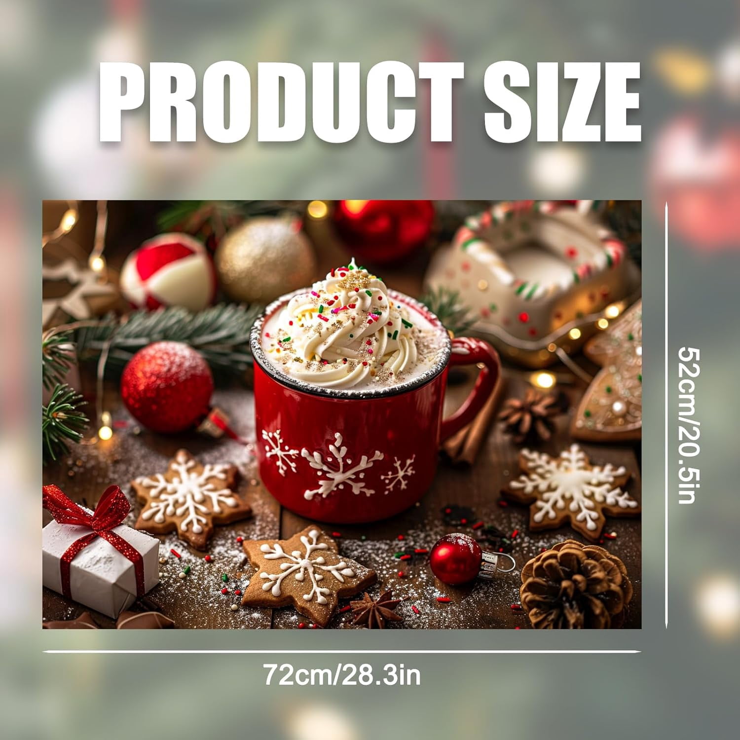 Stove Top Cover 28.35×20.47inch,Red cup and gift pattern Stove Cover, Polyester & Diatom Mud Blend, Fun Pattern Decor