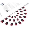 thumbnail image 2 of Handcess Uñas postizas Cuadradas Mate Corto Rojo Degradado Prensa en Uñas Acrílico Cubierta Completa Uñas Postizas para Mujeres y Niñas, 2 of 4