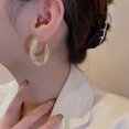 thumbnail image 4 of Guardurnaity Pendientes de aro trenzados para mujer, hipoalergénicos y ligeros, de lujo, con lazo brillante, de primera calidad. Ropa, zapatos y accesorios Miscelánea Plata, 4 of 6