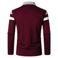 thumbnail image 4 of HAOMEILI Men’s Long Sleeve Polo Shirt Casual Slim Fit Shirts Contrast Color Patchwork T Shirts Cotton Tops, 4 of 6