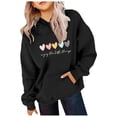 thumbnail image 2 of PMVFHDE Chandails en Molleton à Col Rond Fille Graphique Enfants Filles Chemise de Sport Garçon Fille Décontracté Chandail à Capuchon Chandail à Capuche avec Poche Adapté pour Ados Filles Garçons Noir, 3-4 Ans, 2 of 3