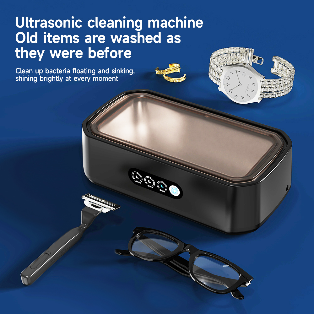 Dr.Pedi 650ML Large Capacity Ultrasonic Cleaner, Jewelry Glasses Denture Retainer Cleaning Machine with Digital Timer (3/6/12 Mins), for Eyeglasses, Rings, Earrings, Aligners - Black​