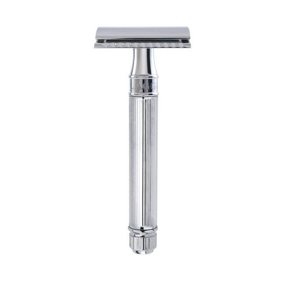 Edwin Jagger De89lbl Double Edge Safety Razor Chrome Plated Lined Detail, Chrome