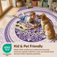thumbnail image 4 of Design&I 8'x10' Washable Area Rug Extra Large Skid-Resistant Low Profile Purple Interlocking Para Scrollwork Bedside Inspired Alfombras for Living Room, Family, 4 of 7