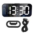 thumbnail image 1 of LED Mirror Electronic Clock Adjustable Brightness 6.7 Inch HD Digital Alarm Clock for Bedroom Living Room Office Black Shell White Number, 1 of 4