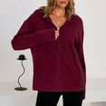 thumbnail image 3 of qucoqpe Womens Oversized Half-Zip Hoodie with Front Pocket Lightweight Cozy Pullover Top Long Sleeve Lounge Athletic Hooded Sweatshirt, 3 of 6