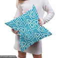 thumbnail image 5 of Ambesonne Ethnic Fabric by the Yard Upholstery, Bicolor Geometric Shapes, 1 Yard, Blue and White, 5 of 5